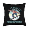 I’d Rather Be Snowboarding Retro Ski Goggles Winter Vacation Throw