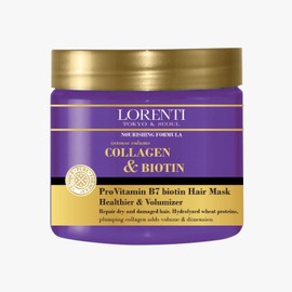 Lorenti Deep Conditioning Hair Mask 500 ml | For Dry, Damaged, Dense & Frizzed Hair | Contains Vitamin B7 & Proteins to Balance & Moisturize Hair | 16.9 Fl Oz (Collagen & Biotin)