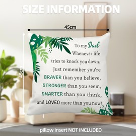 CDIXlmuz Dad Gifts, Dad Birthday Gifts, Cushion Covers, Pillow Cover, Green, Zipper Closure, 45 x 58 cm, 1 Count, Perfect for Father's Day, Birthday, Christmas, Living Room Decor