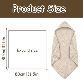 FDJZXW Hooded Towel, Bath Towel, Baby Towel with Hood, Cotton Baby Towel with Hood, Size 80 x 80 cm, Soft and Absorbent Newborn or Baby Gift