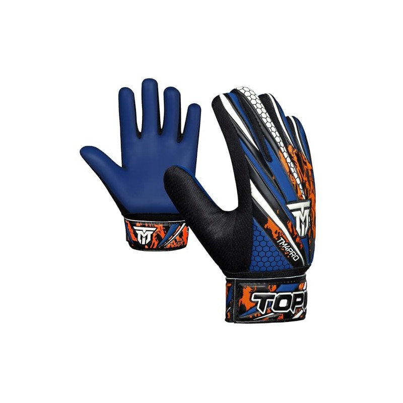 TOPMAD Goalkeeper Gloves (Blue, Size 4 suitable for 6 to
