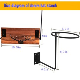 Cowboy hat rack wall mounted cowboy hat rack, upgraded Western style cowboy hat rack wall rack, used for hanging hats, jackets, and keys, used for displaying and storing iron hat hooks (Farmhouse)
