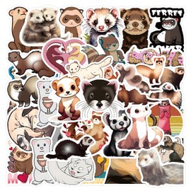 100PCS Ferret Stickers,Ferret Stickers,Teens Boys and Girls Sticker Pack Vinyl Skateboard Guitar Door Laptop Luggage Car Bike Water Bottle Birthday Party Supplies Stickers