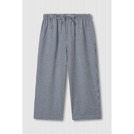 JAJU [JAJU] Women's Rayon Cotton Seersucker 7/8 Pajama Pants_Light Navy