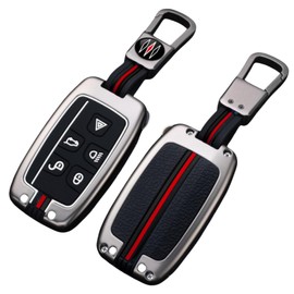 Happyit Zinc Alloy Car Key Covers 360° Protection Fit for Land Rover Range Rover Sport A9 Discovery 2 3 4 Sport for Jaguar XF A8 A9 X8 XE XF XFL (Matt Color)