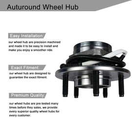 Autoround 515029 Front Wheel Hub and Bearing Assembly Fit for 4x4 4WD Ford F150 2000-2003, F-150 Heritage 2004, 5 Lugs w/ABS