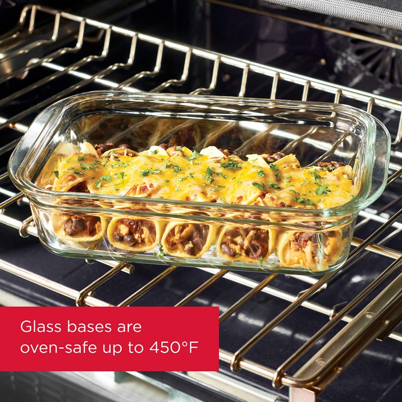 Rubbermaid Brilliance Glass Food Storage Containers, 3.2 Cup, Set of