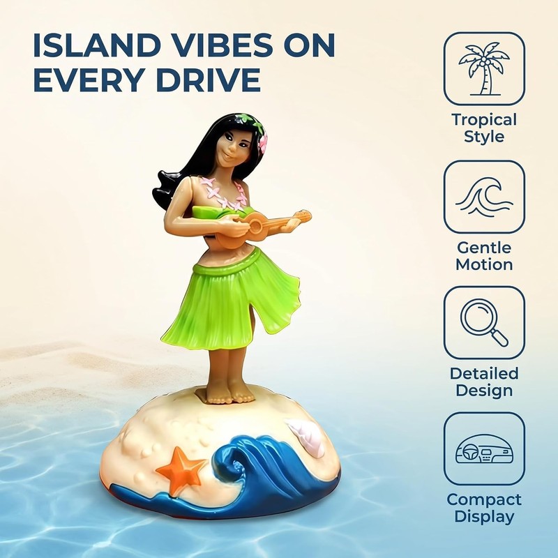 1 Pc Solar Powered Dancing Figures Decoration, Hawaiian Hula Dance