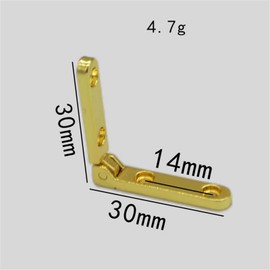 dophee 10Pcs Small Hinges 90 Degree Decorative Folding Hinges for Jewelry Box Wooden Case Chest Toolbox with Screws, 30x6mm/1.18"x0.24", Gold