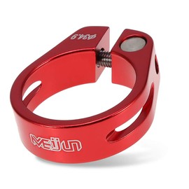 Seat Clamp 34.9 mm, Bicycle Seatpost Clamp Mountain Bike Seat Post Accessories Aluminium Alloy for Mountain and Road Bikes Bicycle Seatpost Lock (Red)