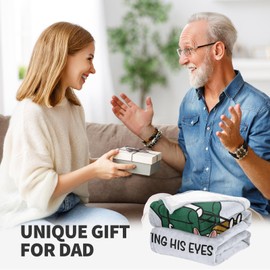 OIIJZzy Funny Birthday Gifts, Dads Gifts from Daughter Son, Dad is Not Sleeping Blanket, Fathers Day Birthday Super Soft Throw Blanket for Couch and Napping 60" x 50"