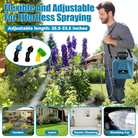 2 Gallon/8L Electric Sprayer, Powerful Electric Sprayer with 3 Mist Nozzles, Rechargeable Handle, Garden Sprayer w Adjustable Shoulder Strap for Lawn, Garden, Cleaning