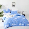 CLOTHKNOW Blue White Sky King Size Comforter Set 3Pcs Cloud