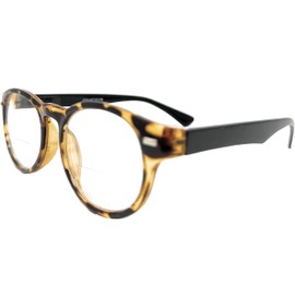 Incredible Bargains The Prepster, Classic Round Style Bifocal Reading Glasses + 1.25 Tortoise Black