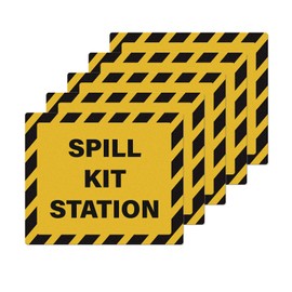 YIKIADA Spill Kit Station Stickers 12 × 10 Inch Vinyl Self-Adhesive Safety Signs Waterproof Emergency Decals for Indoor Outdoor 5 PCS