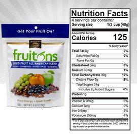 Traina Home Grown Fruitons All American Blend Fruit Mix - Non GMO, Gluten Free, Kosher Certified, 6 oz pouch (pack of 2)