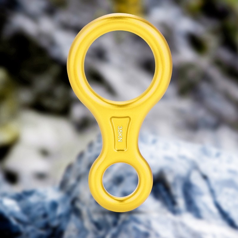 35KN Figure 8 Word Rope Descender Rappel Ring Rock Climbing