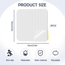 GlasFlength Carpet Non-Slip Underlay, Pack of 4 Non-Slip Mats for Carpet, Vacuum Tech, Non-Slip Carpet Underlay, Non-Slip Carpet Stopper, Anti-Curling Carpet Gripper, Non-Slip Mat Pads (White)