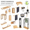 WENKO Bambusa Toilet Roll Holder with Practical Shelf Made of