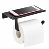 Stainless Steel Toilet Paper Holder with Phone Shelf – Wall