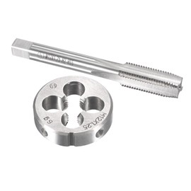 TOP-VIGOR M12 x 1.25mm Metric Tap and Die Set, Machine Thread Screw Tap with Round Threading Die, Heavy Duty Tap & Die Kit for DIY, Repair, Cutting External and Internal Thread