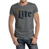 Miller Lite Distressed Logo Soft Touch Tee-x-large Graphite Snow Heather