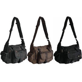 EyeCatchBags New York Cross Body Messenger Canvas Shoulder Bag Khaki