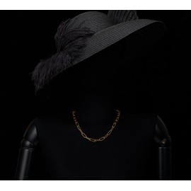 COOLSTEELANDBEYOND Gold Women's Textured Paper Clip Chain Necklaces, Extended Link Chain, Statement Necklaces, Stainless Steel, Stainless Steel, No Gemstone