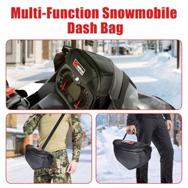 Goldfire Snowmobile Windshield Bags Accessories Ski Doo Dash Bag Dashboard Storage Pouch Wallet Phone Cargo Bags Water-resistant For Ski Doo REV- XP, Part #860201176 (Black)