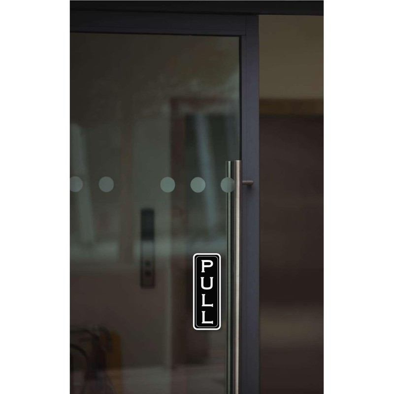 Door Sign Set, Push Pull Vinyl Stickers, 1.75 x 5