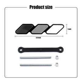 Gseigvee 1 Pack Car Grille Decor Badge, 4.7In x 0.98In Tri Color Diamond-Shaped Logo, Center Mesh Sign, Compatible with Toyota 4Runner Tacoma Tundra & Other Car Slotted Grille (Black, Gray, White)