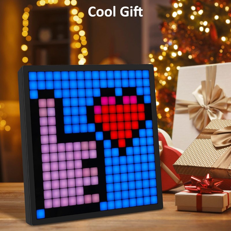 REYLAX LED Pixel Art Display 16x16-Smart Alarm Clock RGB Pixel