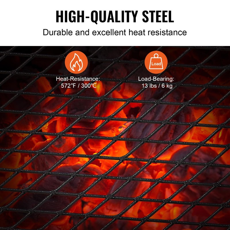 VEVOR Folding Campfire Grill, 18" Portable Camping Grates Over Fire