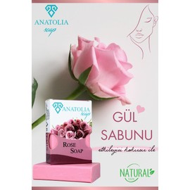 Anatolia Soap 1978 Gül Sabunu, Gül Yaprağı Aromaterapi Cilt Besleyici Bitkisel Nemlendirir hoş kokulu kadınlar için Yüz ve Vücutta kullanılabilir 1 Adet.