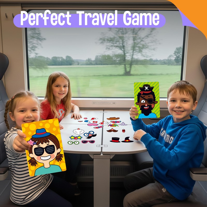 Magnetic Face Games, 55 PCS Giggle Face Magnetic Play Set-4