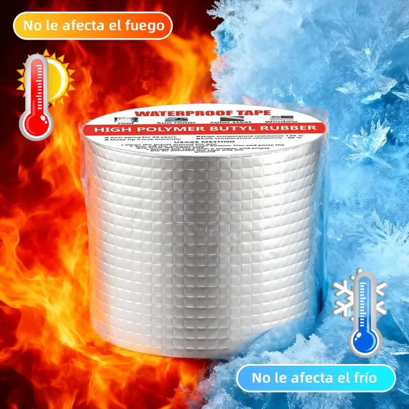 Cinta Adhesiva Papel Aluminio Cobbelux Impermeable 10cmx10m Techos