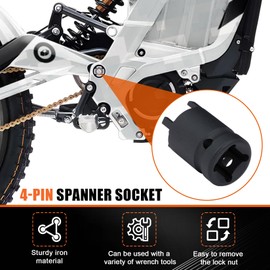 PSLER Lock Nut Removal Tool for Sur Ron, 4-Pin Spanner Socket Tool Dirt Bike Replacement Part Fit for Sur-ron Light Bee X/S/LBX Segway X260/X160 Electric Dirt Bike