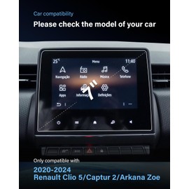 WEIPIN Pack of 2 Compatible with Renaul-t Clio 5 Captur 2 Arkana Zoe 2020-2024 2025 Navigation Nano Screen Protector 6H Scratch-Resistant 7 Inch GPS Nano Screen Protector Car Navigation Film Clio 5