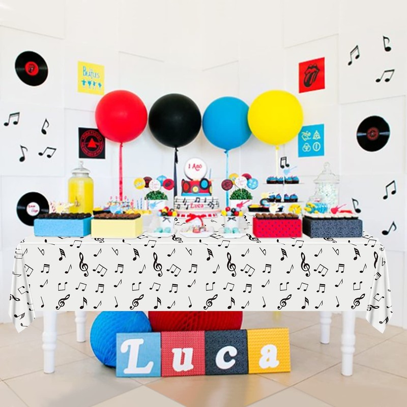 Hegbolke 2 Pack Musical Notes Tablecloths 54 x 108Inch Reusable