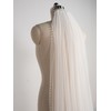 EllieWely Pearl Soft Tulle Wedding Bridal Veil Fingertip Length 38inch