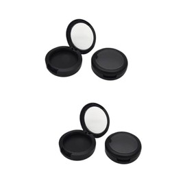 Mikinona 4 Piezas Botellas De Crema Organizador De Maquillaje Redondo Contenedores De Viaje Para Cremas Pequeño Organizador De Maquillaje Estuche Redondo Para Guardar Sombras De Ojos Black