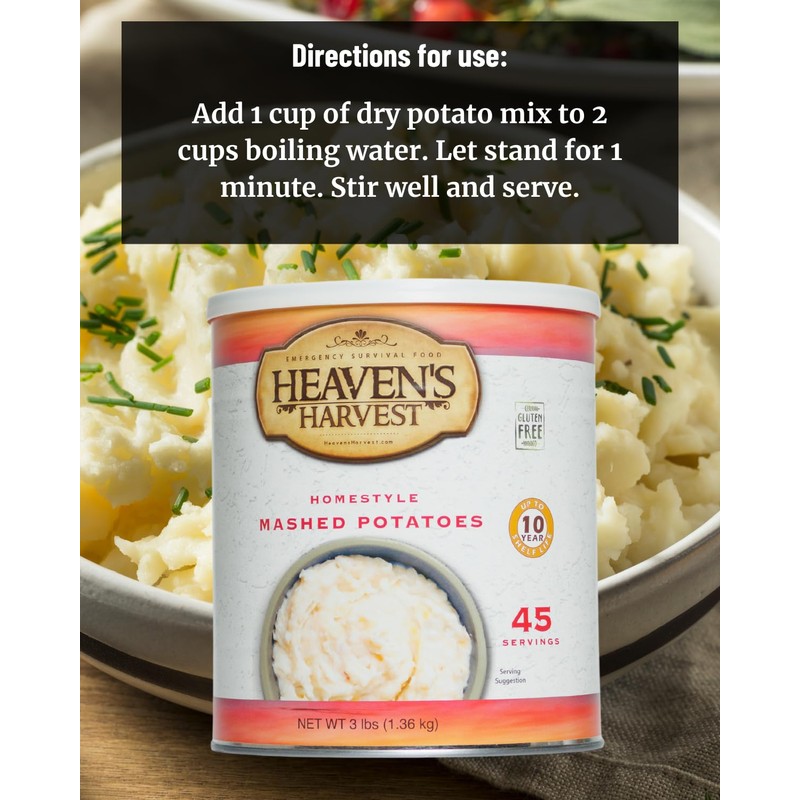 Heaven's Harvest Freeze-Dried Emergency Survival #10 Can (Mashed Potato)