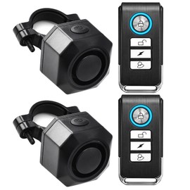 GREENCYCLE Electric Bike Alarm with Remote Controller, Motorcycle Anti-Theft Security System with USB Rechargeable, Volume and Sensitivity Adjustable Waterproof, 2 Pack