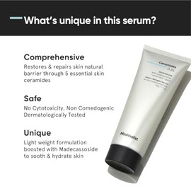 Minimalist- Hidratante facial para pieles grasas que repara la barrera cutánea | 0,3% ceramida madecassoside | Para mujeres y hombres | 1.