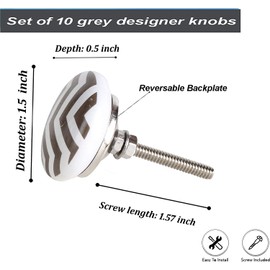 Perilla Home Set of 8 Ceramic Knobs Decorative Round Knobs for Home Kitchen Cabinet Vintage Hardware Cupboard Door Dresser Wardrobe Drawer Pulls