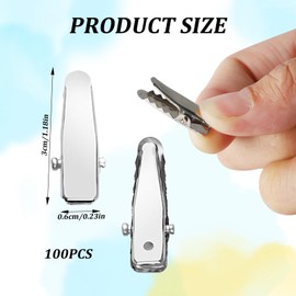 100 Pcs Alligator Clips for Crafts,Alligator Hair Clips for Crafts & Diy - Perfect for Fabric, Bows, Styling, And Hair Accessories,Strong Grip