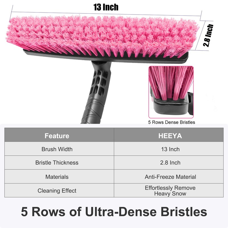 HEEYA 48 Inch Long Snow Brush for SUV, Extendable Ice