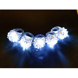 C&H Solutions Shining White Clear LED Flashing Jelly Bumpy Finger Rings (48 Ct)