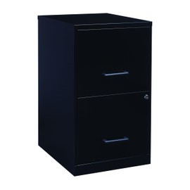 Lorell 14341 18 Deep 2-Drawer File Cabinet, Black
