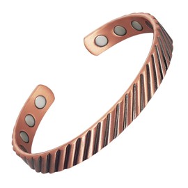 Wollet Copper Bracelet for Women for Arthritis and Joints, Magnetic Therapy Bangle, Pure Copper Jewelry, 3500 Gauss Magnet